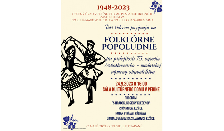 Folklórne popoludnie - pozvánka