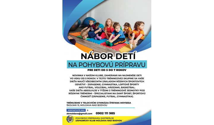 nábor detí - gymnastika, zápasenie, pohybová príprava