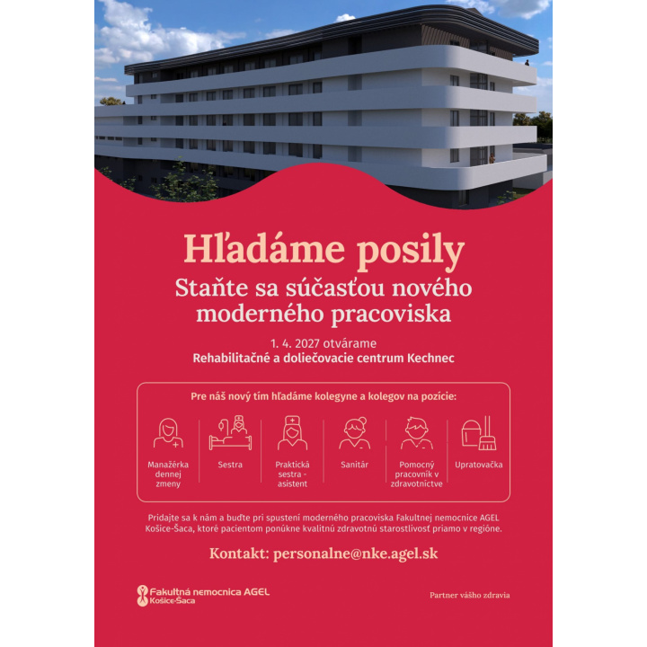 ponuka práce - Fakultná nemocnica AGEL - stredisko Kechnec 