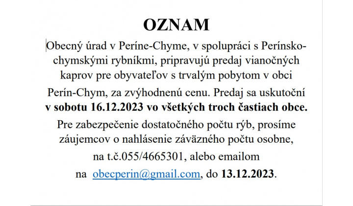 predaj rýb