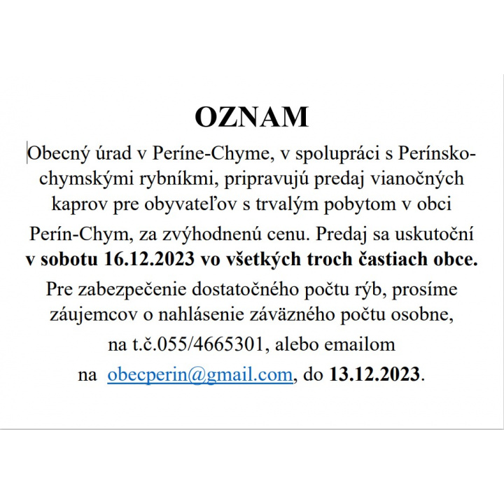 predaj rýb