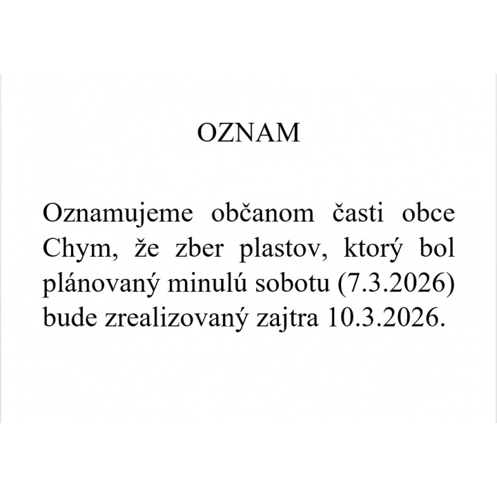 Zber plastov v Chyme
